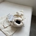 thumbnail image 3 of Bolsa De Cordón De Felpa Bolso Cordón Felpa Mujer Hombro Mullido Piel Sintética Señoras Ocio Blanco, 3 of 7