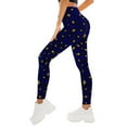 thumbnail image 2 of BiZtdJrK Leggings for Women High Waisted Butt Lifting Yoga Pants Fashion Leopard Print Tights Casual Tummy Control Workout Legging Pants Dark Blue S, 2 of 6