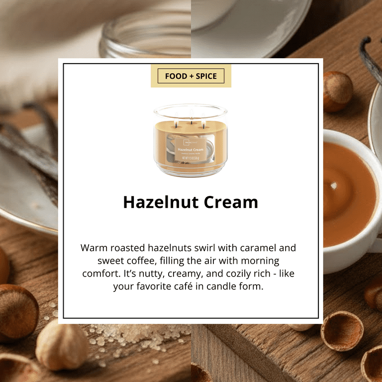 Mainstays Hazelnut Cream 3-Wick Candle - 11.5 oz - Walmart.com