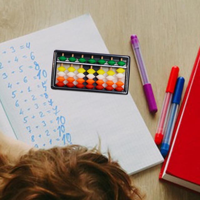 profesional con de colores, herramienta de cálculo matemático, juguete educativo con botón de , juguete Montessori para niños de siete dígitos Baoblaze Ábaco matemático