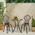 thumbnail image 3 of JOIVI Patio Bistro Table Set, 3 Piece Outdoor Rust-Resistant Cast Aluminum Dinning Table, Bronze, 3 of 8