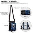 thumbnail image 5 of HELLHERO Skull and Rose Design with Zipper Small Crossbody Purse 4.33"x1.97"x7.09" for Women Polyester, 5 of 6