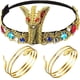 thumbnail image 3 of Tocado de cobra egipcia para Halloween, accesorios para disfraces egipcios para mujer, diadema con cuentas doradas, accesorios para el cabello con lentejuelas de faraón, 3 of 6