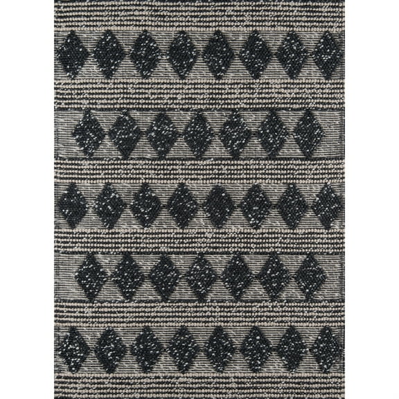 Momeni Andes Hand Woven Wool and Viscose Charcoal Area Rug 2' X 3'