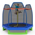 thumbnail image 2 of Costway Trampoline pour Enfants de 7 Pi avec Filet de Sécurité, Coussin à Ressorts, Intérieur/extérieur, Robuste, Bleu, 2 of 10