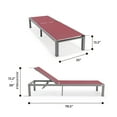 thumbnail image 4 of LeisureMod Marlin Patio Chaise Lounge Chair Poolside Outdoor Chaise Lounge Chairs for Patio Lawn and Garden Modern Gray Aluminum Suntan Chair with Sling Chaise Lounge Chair (Burgundy), 4 of 15