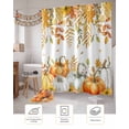 thumbnail image 7 of Orange Beige Pumpkin Shower Curtain Set ，Waterproof Fabric Shower Curtains Thanksgiving Fall Brown Eucalyptus Leaves Sunflower Shower Curtains for Bathroom,Bathroom Decor 72"x84", 7 of 7