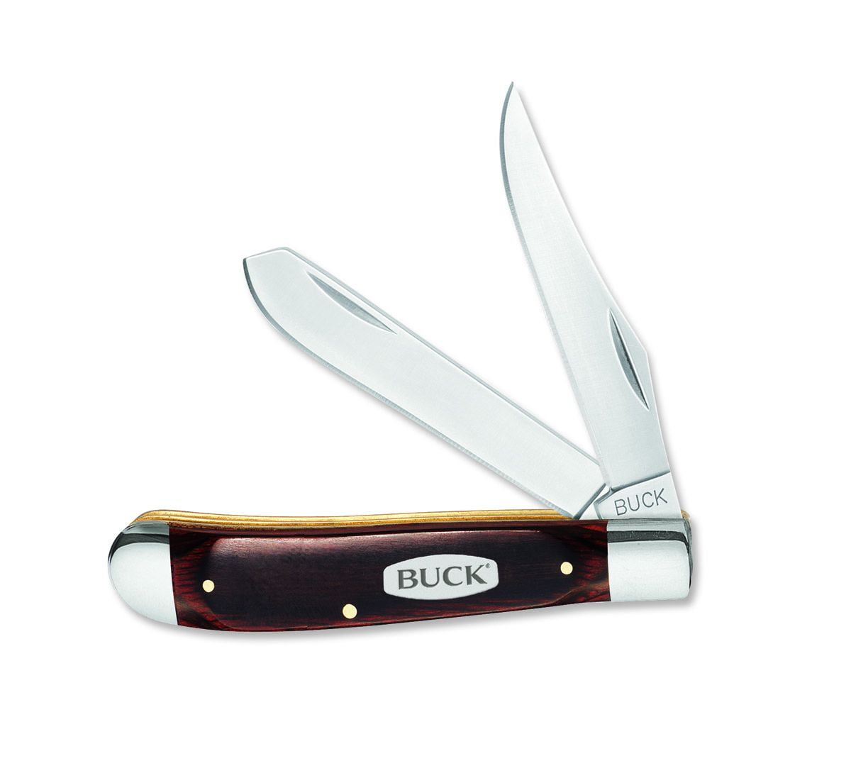 Buck Knives 0382BRS Trapper, Folding Pocket Knife, 31/2" Plain Blade