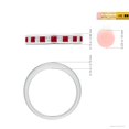 thumbnail image 4 of ANGARA Natural Channel Square Ruby and Diamond Half Eternity Ring in 14K White Gold for Women (Size-2mm) | July Birthstone, Birthday, Anniversary, Jewelry Gift for Women | Natural Ruby Ring, 4 of 9