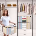 thumbnail image 6 of Foldable Clothes Storage Bags Clothes Organizer Bin with Clear Windows for Clothes Bedding Stripe Background, 6 of 6