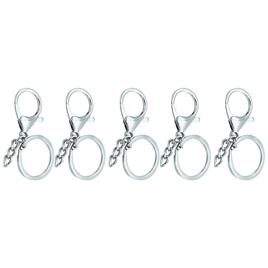 5PCS Metal Round Ring Circle Spring Snap DIY Keyring Hook Bag Buckle Handbag 13C 