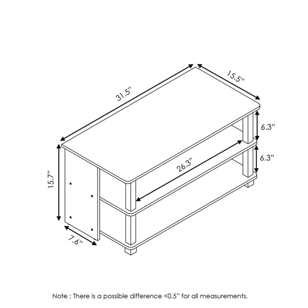 Furinno Sully 3-Tier TV Stand for TV up to 40 , Multiple Finishes