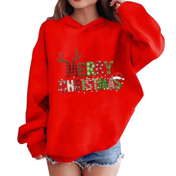 Sudaderas con capucha para niños y niñas, sudaderas navideñas con capucha para niños medianos y grandes, camisetas de manga larga, sudaderas para niños