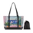 thumbnail image 7 of FORMRS Canvas Laptop Tote Bag for Women with 15.6" Computer Compartments Shoulder Handbag, Boat Seaside, 7 of 7