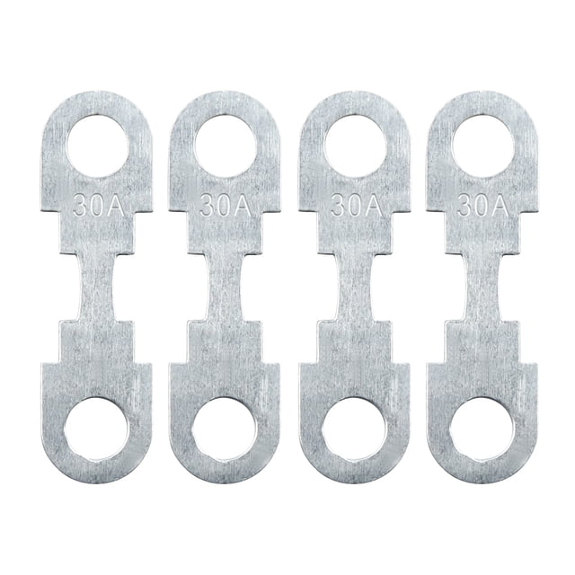 4pcs 30a fusible plano tira metal tono plateado para auto automotriz dc 32 v universal