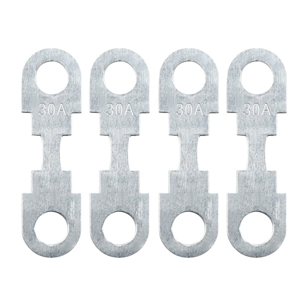 4pcs 30a fusible plano tira metal tono plateado para auto automotriz dc 32 v universal