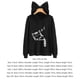 thumbnail image 4 of Minnieouse Loose Fit Cartoon Cat Print Mujer con capucha Print Mujer Camisa Manga larga Cuello Sudadera con capucha Prendas para la parte del cuerpo Negro METRO Minnieouse FS9881-07, 4 of 5