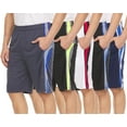 thumbnail image 3 of 5 Pack: Mens Moisture Wicking Athletic Basketball & Gym Workout Shorts with Pockets Multipack, Sizes up to 3XL, 3 of 6