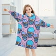 thumbnail image 5 of joogoo Blanket Hoodie for Glitter Halloween Skull Oversize Sweatshirt 3-14 YR L, 5 of 7
