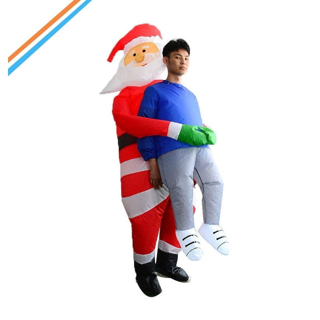 Disfraz inflable de Papá Noel abrazado, disfraz de muñeco navideño, escenario de actuación, accesorios de ambiente divertido