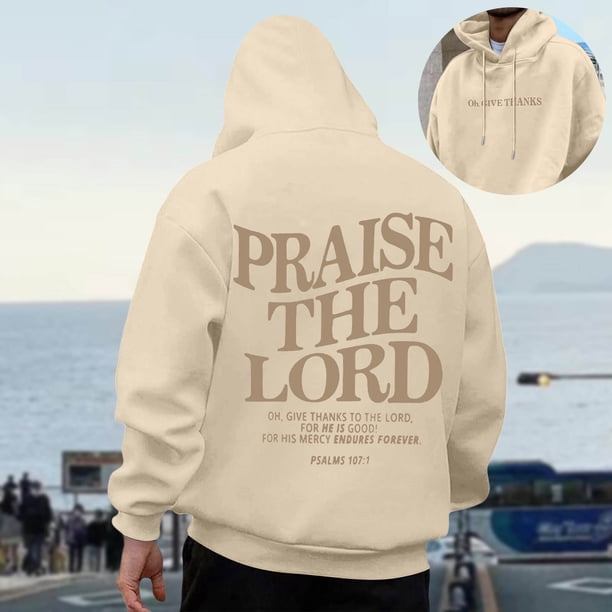 MHFRRA Sudadera con Capucha para Hombre, de Manga Larga, Informal, con Diseño Estampado, para Uso Diario, para El Hogar, Al Aire Libre, Senderismo, Otoño E Invierno, Tela Suave y Cómoda Beige