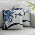 thumbnail image 3 of Oriental Throw Pillow Cushion Cover, Watercolors Eastern Floral Motif Brushstroke Effect Hand Drawn Work of Art Image, Decorative Square Accent Pillow Case,  Gray Blue, 3 of 5
