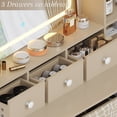 thumbnail image 6 of Ktaxon Makeup Vanity Desk with Lighted Mirror, Vanity Table with Charging Station for Bedroom, Greige, 6 of 8