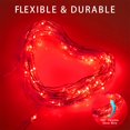 thumbnail image 5 of YAOZHOU Guirnaldas de luces navideñas solares rojas Decoraciones impermeables para exteriores 100 LED (paquete de 2) 8 modos Guirnaldas de luces de cobre Luces de hadas para el día de San Valentín Jar, 5 of 5
