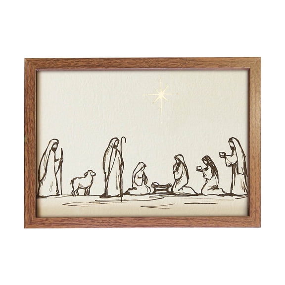 Virelaxpo Framed Nativity Scene Wall Art with Star of Bethlehem for Christmas Home Decor - Religious Holiday Decoration for Inspiring Display