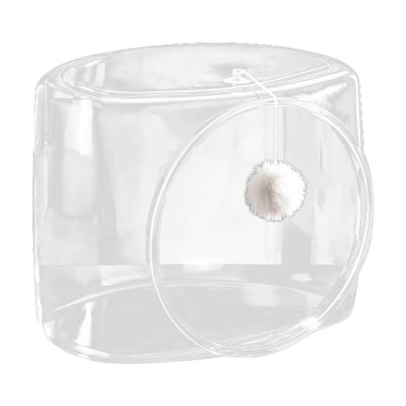 Cama para dormir transparente para mascotas, cápsula transparente espacial para gatos, gatito, Bola de gato cuadrada