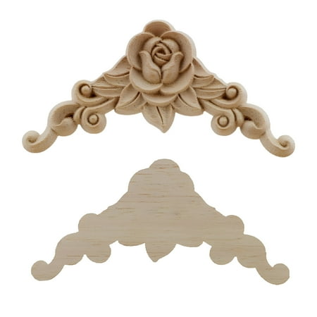 XIBUFE 2026 New 4Pcs Wooden Carved Corner Onlay Applique Furniture Mouldings Decal Decor for Home,Office,Cabinet,Table