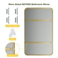 thumbnail image 6 of REYPEK Gold Bathroom Mirror 48x36 Inch, Gold Wall Mirror Brass Brushed Metal Frame Mirror Large Rounded Rectangle Mirror for Bathroom, Bedroom, Vanity, Entryway, Living Room, Horizontal/Vertical, 6 of 6