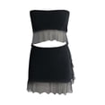 thumbnail image 5 of Women's Asymmetrically Pleated Hem Strapless Strapless Top Skirt 2 Piece Set, 5 of 5
