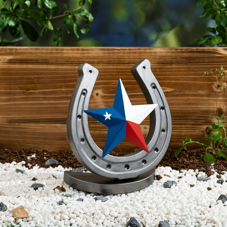 置物 USmadehorsestatue Mainstays Texas Metal Horseshoe Stauary - Walmart.com