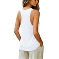 thumbnail image 3 of Cotton Linen Tank Top, Audhol Women's Summer Ice Wrinkled Cotton Linen Suspender Vest White Women's Summer Sleeveless Vest Xl, 3 of 3