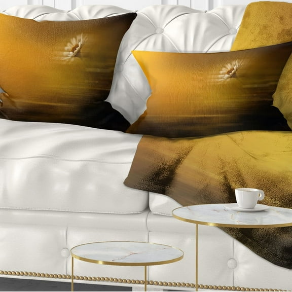 Designart Motion Blurred Wild Flower Impression - Floral Throw Pillow - 12x20