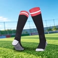 thumbnail image 2 of Kids Soccer Socks Striped Knee High Tube Socks Football Uniform Sports Socks for Boys Girls, 2 of 4