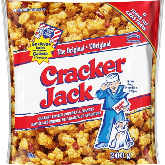 Maïs éclaté enrobé de caramel et arachides Cracker Jack L’Original 200g