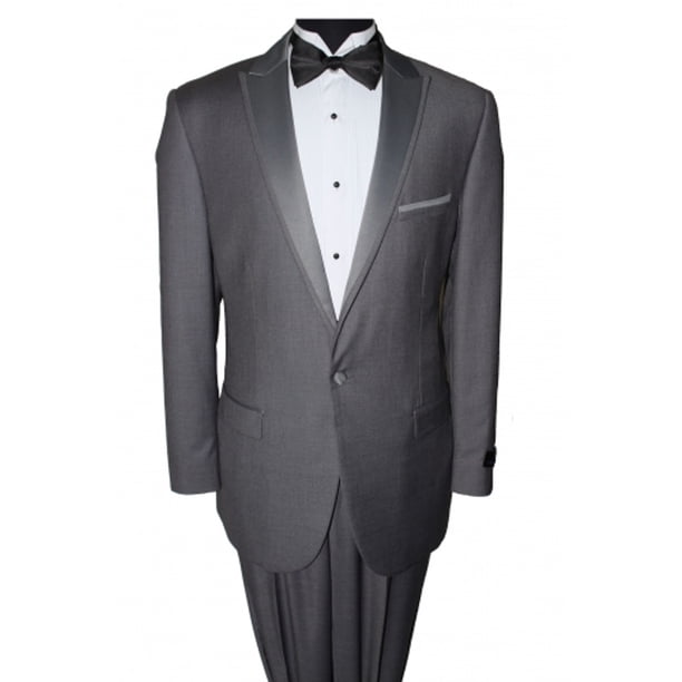 Slim Fit Prom Suit Mens Dark Grey 1 Button SA MT187S