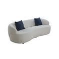 thumbnail image 2 of 3 Seat Curved Leisure Sofa, Lazy Sleeper Sofa Upholstered Cloud Sofa Couch with Curved Thickened Backrest, Modern Lounge Couch for Living Room Bedroom Office, 86.61” W x 35.43” D x 27.55” H, Beige, 2 of 6