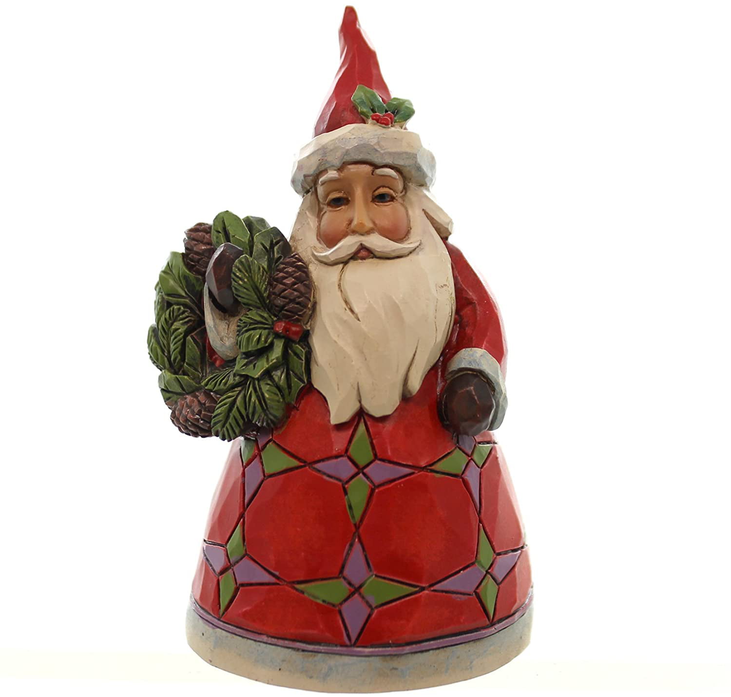Enesco Jim Shore Santa With Wreath Figurine 
