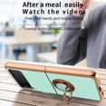 thumbnail image 3 of for Samsung Galaxy Z Flip 4 Case with Stand 360° Rotatable Ring Holder Kickstand [Magnetic Car Mount] Gold Plating for Women Men Shockproof Protective Cover for Samsung Z Flip 4 5G (Green), 3 of 14