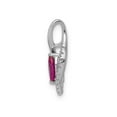 thumbnail image 2 of 14K White Gold Charm Pendant Ruby Marquise Red Diamond Round, 2 of 4