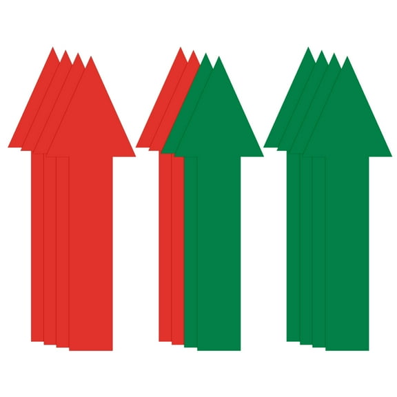 Uxcell 12-Pack Arrow Sticker, 6 Inch Self Adhesive Arrow Sign for Floor Road Wall Office Marking, Waterproof Arrow Stickers [Red/Green]