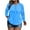 Blue, variant on Frostluinai Plus Szie Henley Shirts for Women Long Sleeve Hollow Out Casual Tops Empire Waist Solid Color Loose Tshirts Fall Pullover
