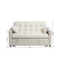 thumbnail image 7 of Sofa Bed, Sleeper Sofa, Convertible Couch&nbsp;3-in-1 with Adjustable Backrest (105°/138°/180°), Velvet Pull Out Couch with Storage Pockets, Supports 600 lbs, Cream, 7 of 7