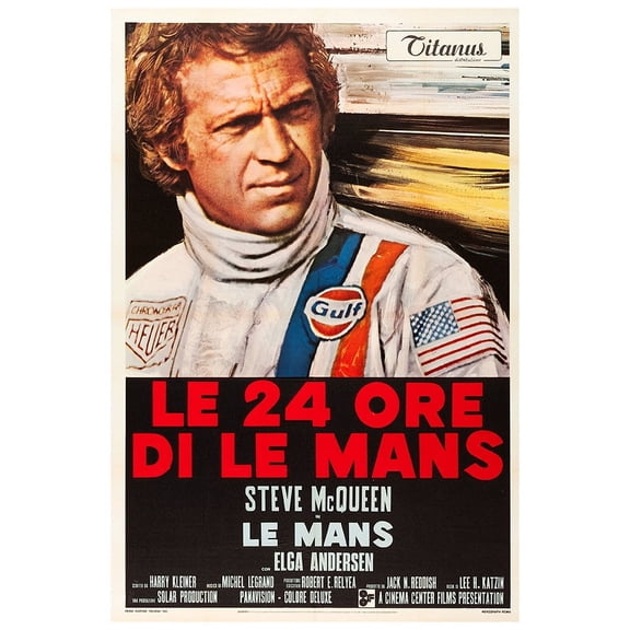 Steve McQueen - The Man and Le Mans - Italian - Vintage Racing Poster (8x12Inches(US/CANonly))