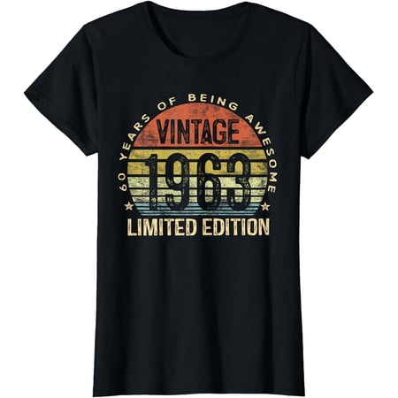 Vintage 1963 Limited Edition 60 Year Old Gifts 60th Birthday T-Shirt