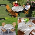 thumbnail image 4 of Grey Christmas Balls Round Tablecloth for 36-44 Inch Tables, Fitted Table Cover with Elastic Edge, Xmas Balls Gray Waterproof Outdoor Table Cloth Protector for Patio Garden Dinner Picnic, 4 of 9