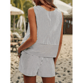 thumbnail image 4 of Women'S Summer 2 Piece Outfits Sleeveless Tank Top Matching Shorts Sets Cotton Striped Sweatsuits, 4 of 7